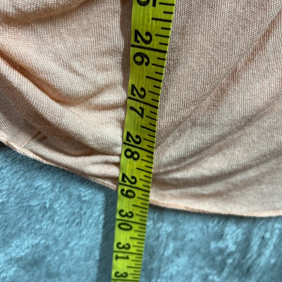 BCBG Maxazria Top Womens Large Peach Dressy Blouse Zip Shoulder Draped Layered - Picture 5 of 5